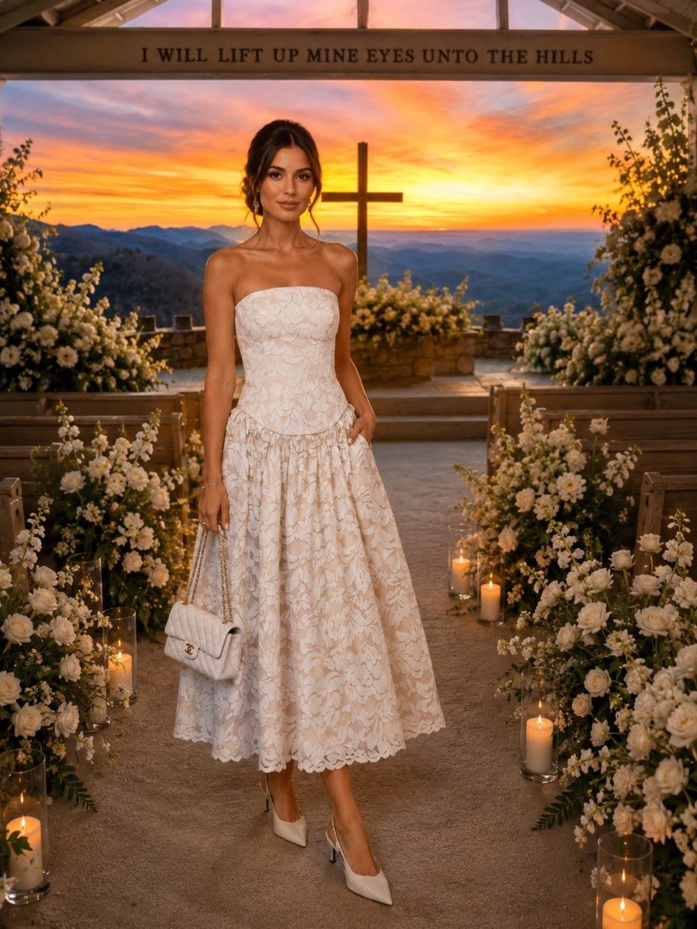 Toccin melody floral cotton blend corset midi dress